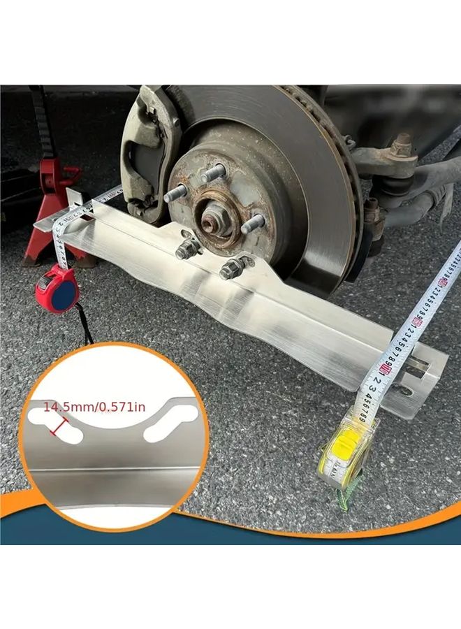 مجموعة أدوات محاذاة عجلات من الفولاذ المقاوم للصدأ، مكونة من لوحين فولاذيين ثقيلين بلون فضي مزودين بفتحات تعليق - Image 5